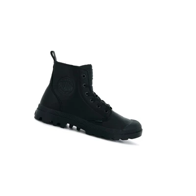 Women's Palladium Pampa Zip Leather Ess Boots Black | RVGOIN-709